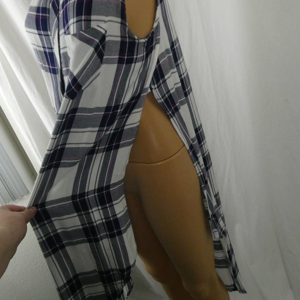 Rails Jordyn Plaid Split Tunic Tank Top Button Up… - image 7